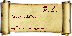 Petik Léda névjegykártya